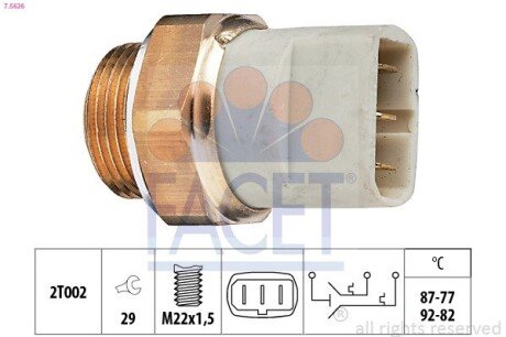 Датчик вмикання вентилятора Audi A8/ VW T4 1.8-6.0 90-03 (7.5626) FACET 75626