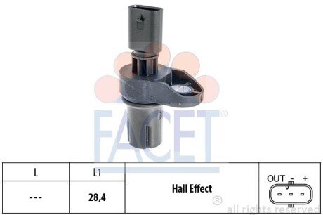 Датчик обертів коленвала BMW 1/2/3/4/5/6/7/X1/X3/X4/X5/X6 1.6-3.0 d 03- (9.0757) FACET 90757