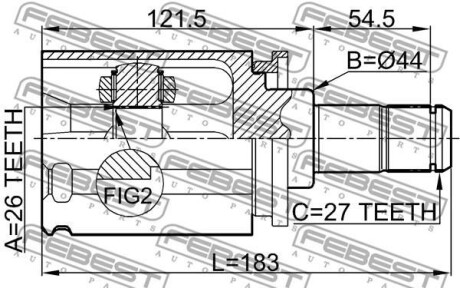 ШРКШ внутр. (26/27z D44/85mm) Л. BMW E70/E71 3.0-4.4 06-19 FEBEST 1911-E70LH