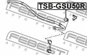 Фото втулка стабілізатора FEBEST TSB-GSU50R Втулка стабілізатора FEBEST TSB-GSU50R