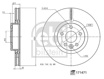 FEBI VOLVO Гальмівний диск передн. XC60 I FEBI BILSTEIN 171471