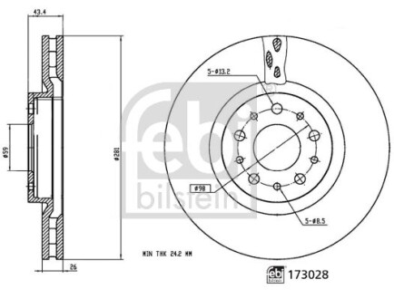 Гальмівний диск FEBI BILSTEIN 173028