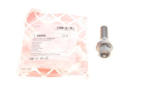 Болт колеса Volvo S60/S80/S90/V60/V70/V90 (M14x1.25) (L=60mm) FEBI BILSTEIN 46654 (фото 1)