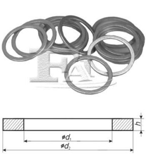 Прокладка пробки зливної масляного піддону Audi/VW/Porsche/BMW/Ford/Iveco (18x22x1.5) (к-кт 10шт) Fischer Automotive One (FA1) 484.310.010