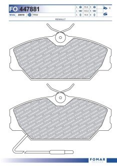 Колодки гальмівні дискові FOMAR FO 447881