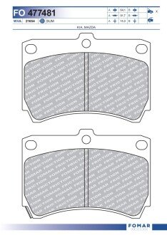 Колодки гальмівні дискові FOMAR FO 477481