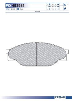 Колодки гальмівні дискові FOMAR FO 493981