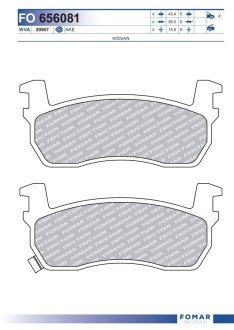 Колодки гальмівні дискові FOMAR FO 656081