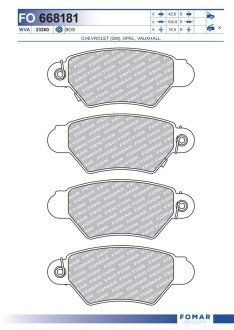 Колодки гальмівні дискові FOMAR FO 668181 (фото 1)