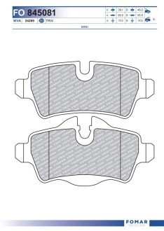 Колодки гальмівні дискові FOMAR FO 845081