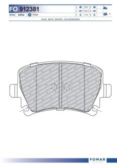 Колодки гальмівні дискові FOMAR FO 912381 (фото 1)