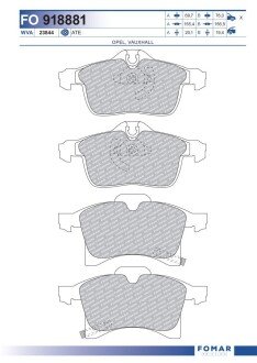 Колодки гальмівні дискові FOMAR FO 918881