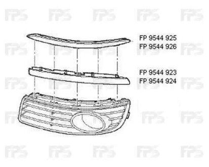 Накладка решетки п/тум. VW JETTA 06- Пр. FPS 9544 926