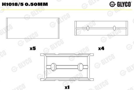 Вкладиші корінні Glyco H1018/5 0.50MM (фото 1)