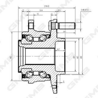 HYUNDAI Подшипник пер. ступицы i40, Tucson 15- GMB GH34870