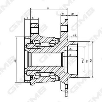 NISSAN Ступица задн. Qashqai 4Х4 1,6dCi 13-, RENAULT Kadjar 4Х4 1,6dCi 15- GMB GH34930