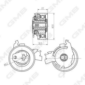 OPEL Ролик натяж. гладкий Astra F, Kadett E, Omega A/B 1,8-2,0 88- GMB GTB0040