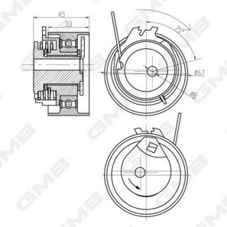 CHRYSLER Ролик ГРМ натяжной Voyager 2,4 -08, PT Cruiser 2,4 -10. GMB GTB0370