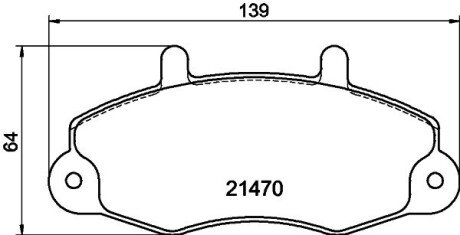 Гальмівні колодки пер. Transit T12 91-00 HELLA 8DB 355 006-391