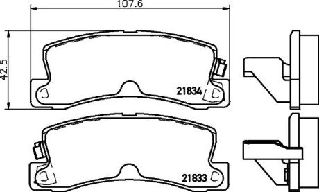 Гальмівні колодки зад. Avensis/Corolla/Camry/Corona/Celica/Carina/RX/ES 87-07 HELLA 8DB355006-431