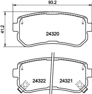 Колодки гальмівні дискові комплект; задн. HELLA 8DB 355 006-961