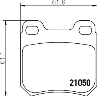 Колодки гальмівні дискові комплект; задн. HELLA 8DB355007381