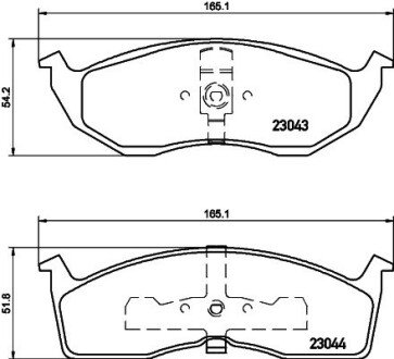 Гальмівні колодки Voyager/300/Neon 94- HELLA 8DB355007-941