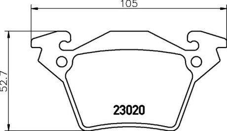 Гальмівні колодки зад. Vito (638) 99-03 (Bosch) HELLA 8DB355008-641