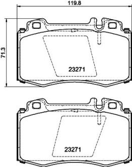 Колодки гальмівні дискові комплект; передн. HELLA 8DB355008691