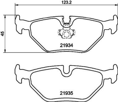 Гальмівні колодки зад. BMW 3 (E46)/SAAB 9-5/ROVER 75 96-09 (ATE) HELLA 8DB355008-761