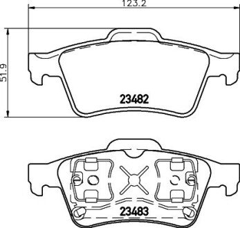 Гальмівні колодки зад. Connect 02-13 HELLA 8DB355009-121