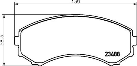 Гальмівні колодки пер. Mitsubishi Grandis 04-11/Pajero 90- (sumitomo) HELLA 8DB 355 009-461