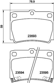 Тормозные колодки задн. MITSUBISHI Pajero Sport 98- HELLA 8DB 355 009-501 (фото 1)