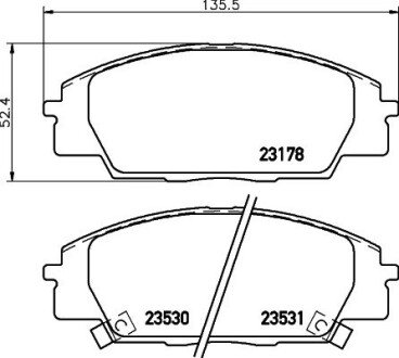 Гальмівні колодки пер. Civic VII/VIII 01- 2.0 HELLA 8DB355009-731