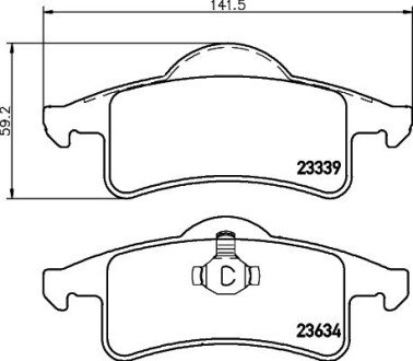 Колодки гальмівні дискові комплект; задн. HELLA 8DB355009891