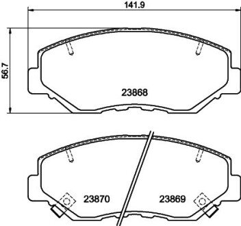 HONDA Колодки тормозные передние CR-V II 2.0 02- HELLA 8DB 355 010-231