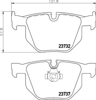 Гальмівні колодки зад. BMW 5(E60)/5 (E61)/6 (E63)/6(E64) 2.0/3.0D 01-10 HELLA 8DB355010-471