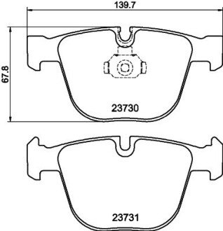 BMW гальмівні колодки задні.5 E60,6 E63,7 E65/66,X5 E70,X6 E71 HELLA 8DB 355 010-751