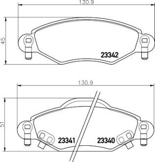 Гальмівні колодки пер. Yaris 1.0-1.5 99-05 HELLA 8DB355010-791