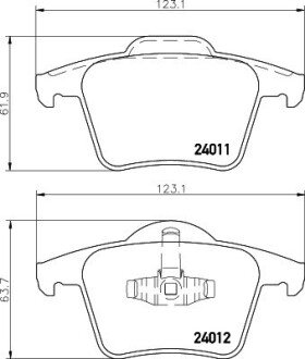 Колодки гальмівні дискові комплект; задн. HELLA 8DB355010-801