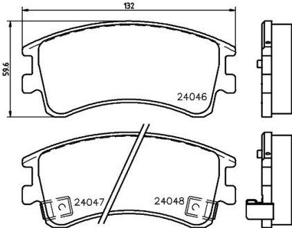 MAZDA Тормозные колодки передн.Mazda 6 02-И HELLA 8DB 355 011-141