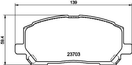 TOYOTA Гальмівні колодки передн. Lexus RX 00- HELLA 8DB 355 011-161