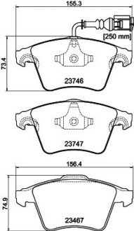 VW Тормозные колодки передние с датч.T5 03- HELLA 8DB 355 011-171