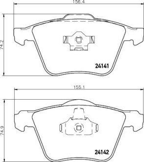 Колодки тормозные передние(R17)VOLVO XC90 02-. HELLA 8DB 355 011-721