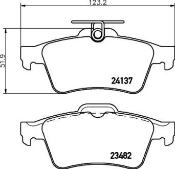 FORD гальмівні колодки диск. задн. Focus II, Mazda 3, Vectra C, Citroen C5 III 08-, Peugeot, Renault HELLA 8DB 355 011-731