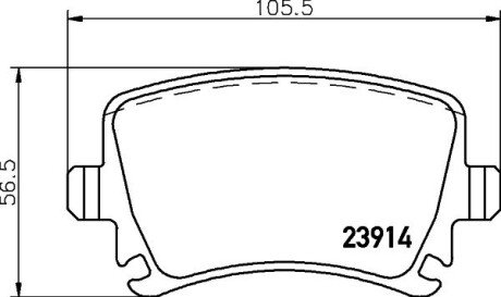 VW Тормозные колодки задн. AUDI A3 03-Golf V, Caddy, Touran SKODA Octavia HELLA 8DB 355 011-771