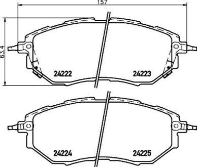 SUBARU колодки гальмівні передн.дискові Legacy, Outback, Tribeca 05- HELLA 8DB 355 012-031