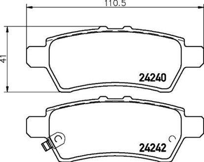 Гальмівні колодки зад. Nissan Pathfinder 05- (Tokico) HELLA 8DB355012-081