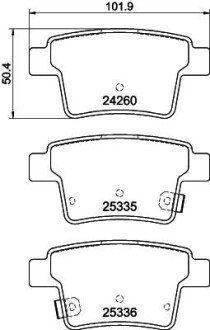 Гальмівні колодки зад. X-Type/Mondeo 00-11 (bosch) HELLA 8DB355012-171 (фото 1)