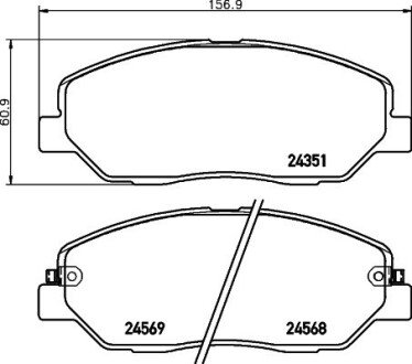 Гальмівні колодки пер. Hyundai Santa FE 06- (mando) HELLA 8DB355012-371